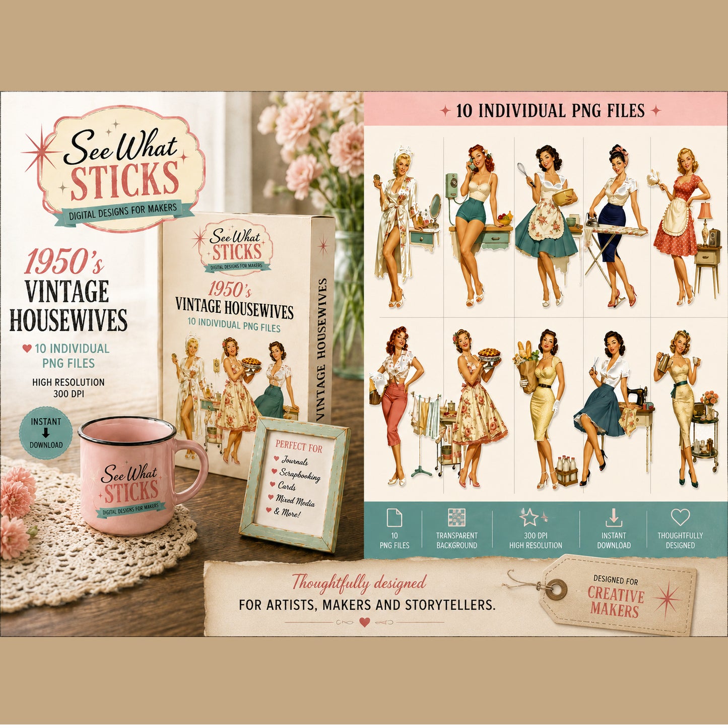 1950's Vintage Housewives- Digital Download